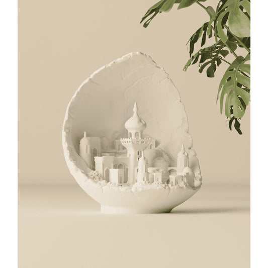 City in the Moon desktop decoration for living room perhiasan meja 3D printed fantasy diorama